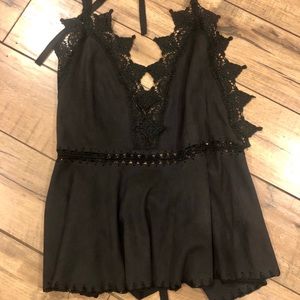 Suede Halter Top (Boutique)
